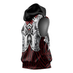 Aotearoa Kowhaiwhai Poutama Red Motif Sleeveless Hoodie