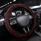 Aotearoa Kowhaiwhai Poutama Red Motif Steering Wheel Cover