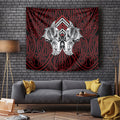 Aotearoa Kowhaiwhai Poutama Red Motif Tapestry