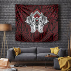 Aotearoa Kowhaiwhai Poutama Red Motif Tapestry