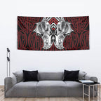 Aotearoa Kowhaiwhai Poutama Red Motif Tapestry