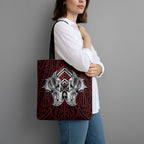 Aotearoa Kowhaiwhai Poutama Red Motif Tote Bag