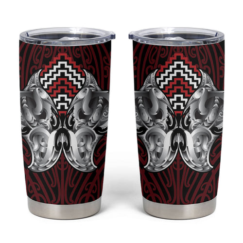 Aotearoa Kowhaiwhai Poutama Red Motif Tumbler Cup