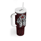 Aotearoa Kowhaiwhai Poutama Red Motif Tumbler With Handle