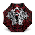 Aotearoa Kowhaiwhai Poutama Red Motif Umbrella