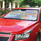 Aotearoa Kowhaiwhai Taniko Patchwork Rainbow Motifs Auto Sun Shade