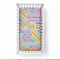 Aotearoa Kowhaiwhai Taniko Patchwork Rainbow Motifs Baby Bed Cover