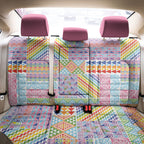 Aotearoa Kowhaiwhai Taniko Patchwork Rainbow Motifs Back Car Seat Cover
