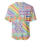 Aotearoa Kowhaiwhai Taniko Patchwork Rainbow Motifs Baseball Jersey