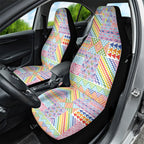 Aotearoa Kowhaiwhai Taniko Patchwork Rainbow Motifs Car Seat Cover