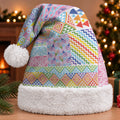 Aotearoa Kowhaiwhai Taniko Patchwork Rainbow Motifs Christmas Santa Hat LT9