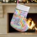Aotearoa Kowhaiwhai Taniko Patchwork Rainbow Motifs Christmas Stocking