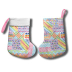 Aotearoa Kowhaiwhai Taniko Patchwork Rainbow Motifs Christmas Stocking