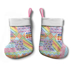 Aotearoa Kowhaiwhai Taniko Patchwork Rainbow Motifs Christmas Stocking