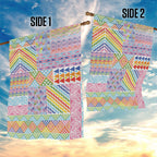 Aotearoa Kowhaiwhai Taniko Patchwork Rainbow Motifs Garden Flag