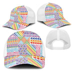 Aotearoa Kowhaiwhai Taniko Patchwork Rainbow Motifs Mesh Trucker Cap