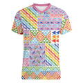 Aotearoa Kowhaiwhai Taniko Patchwork Rainbow Motifs Women V-Neck T-Shirt