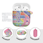 Maori Kowhaiwhai Taniko Patchwork Rainbow Motifs AirPods Case