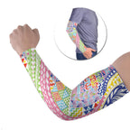 Maori Kowhaiwhai Taniko Patchwork Rainbow Motifs Arm Sleeves