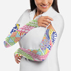 Maori Kowhaiwhai Taniko Patchwork Rainbow Motifs Arm Sleeves