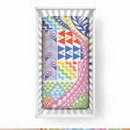 Maori Kowhaiwhai Taniko Patchwork Rainbow Motifs Baby Bed Cover