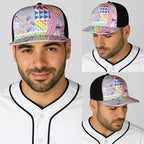 Maori Kowhaiwhai Taniko Patchwork Rainbow Motifs Baseball Net Cap