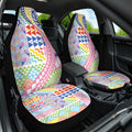 Maori Kowhaiwhai Taniko Patchwork Rainbow Motifs Car Seat Cover