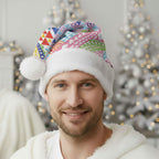 Maori Kowhaiwhai Taniko Patchwork Rainbow Motifs Christmas Santa Hat LT9