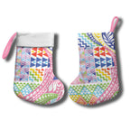 Maori Kowhaiwhai Taniko Patchwork Rainbow Motifs Christmas Stocking