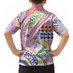 Maori Kowhaiwhai Taniko Patchwork Rainbow Motifs Hawaiian Shirt