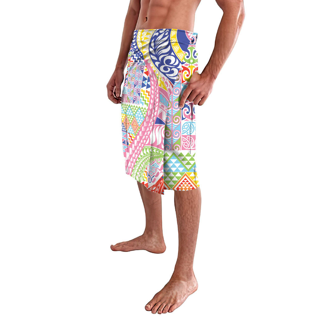 Maori Kowhaiwhai Taniko Patchwork Rainbow Motifs Lavalava