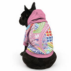 Maori Kowhaiwhai Taniko Patchwork Rainbow Motifs Pet Hoodie