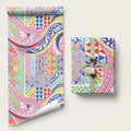Maori Kowhaiwhai Taniko Patchwork Rainbow Motifs Wrapping Paper
