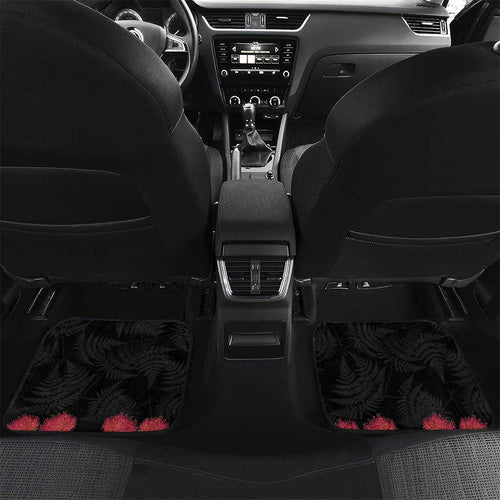 Meri Kirihimete Kakapo Car Mats Black Silver Fern Christmas Vibe