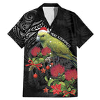Meri Kirihimete Kakapo Family Matching Mermaid Dress and Hawaiian Shirt Black Silver Fern Christmas Vibe