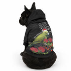 Meri Kirihimete Kakapo Pet Hoodie Black Silver Fern Christmas Vibe