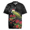 Meri Kirihimete Kakapo Rugby Jersey Black Silver Fern Christmas Vibe