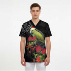 Meri Kirihimete Kakapo Scrub Top Black Silver Fern Christmas Vibe - Aussie Hoodie