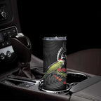 Meri Kirihimete Kakapo Skinny Tumbler Black Silver Fern Christmas Vibe