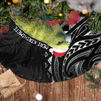 Meri Kirihimete Kakapo Tree Skirt Black Silver Fern Christmas Vibe