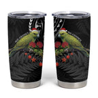 Meri Kirihimete Kakapo Tumbler Cup Black Silver Fern Christmas Vibe