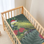Meri Kirihimete Kakapo Baby Bed Cover Green Silver Fern Christmas Vibe