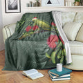 Meri Kirihimete Kakapo Blanket Green Silver Fern Christmas Vibe