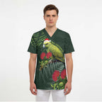 Meri Kirihimete Kakapo Scrub Top Green Silver Fern Christmas Vibe - Aussie Hoodie