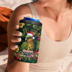 Meri Kirihimete Kakapo 4 in 1 Can Cooler Tumbler New Zealand Christmas with Tropical Vibe