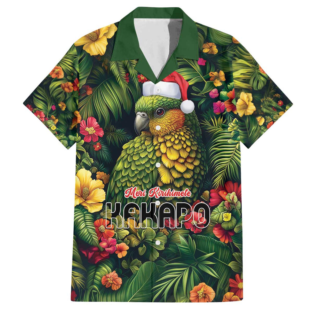 Meri Kirihimete Kakapo Family Matching Off The Shoulder Long Sleeve Dress and Hawaiian Shirt New Zealand Christmas with Tropical Vibe
