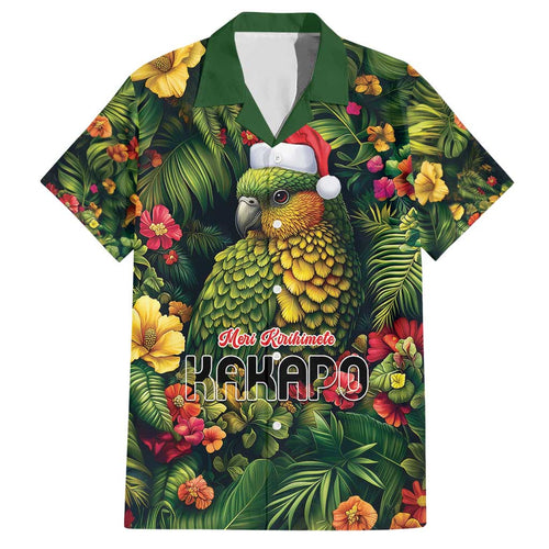 Meri Kirihimete Kakapo Hawaiian Shirt New Zealand Christmas with Tropical Vibe