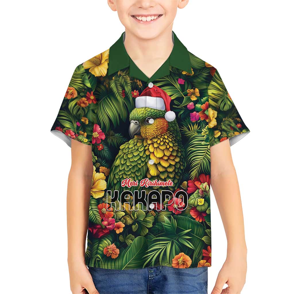Meri Kirihimete Kakapo Hawaiian Shirt New Zealand Christmas with Tropical Vibe