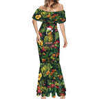 Meri Kirihimete Kakapo Mermaid Dress New Zealand Christmas with Tropical Vibe