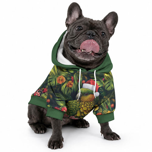 Meri Kirihimete Kakapo Pet Hoodie New Zealand Christmas with Tropical Vibe